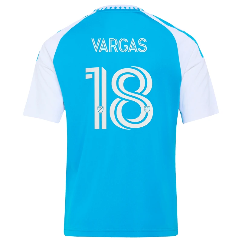 Maillot réplique adidas Kerwin Vargas bleu Charlotte FC 2026 Carolina pour enfant : Crowns Up
