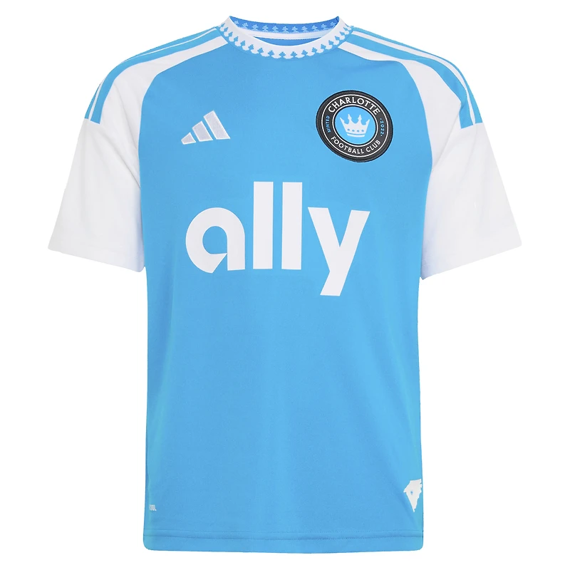 Youth adidas Pep Biel Blue Charlotte FC 2026 Carolina Kit: Crowns Up Replica Jersey