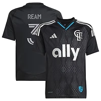 Maillot de joueur réplique du kit Fortress 2025 Charlotte FC noir pour jeunes adidas Tim Ream