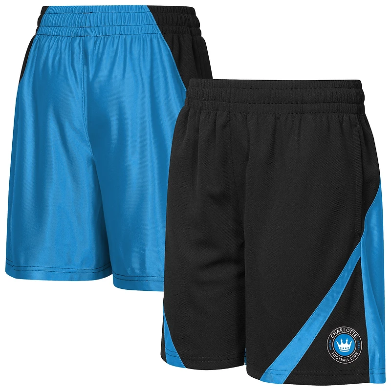 Short noir et bleu à blocs de couleurs Charlotte FC pour jeunes Outerstuff