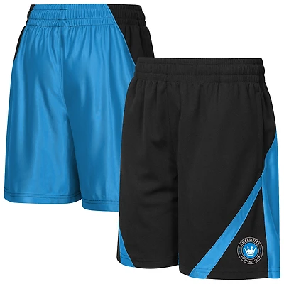 Youth Outerstuff  Black/Blue Charlotte FC Color Blocked Shorts