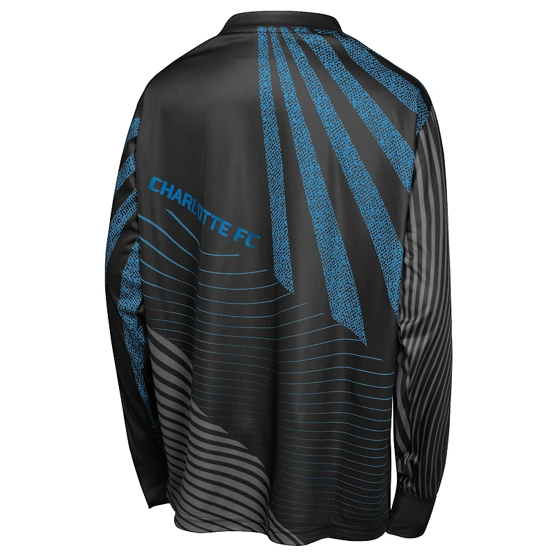 Youth Outerstuff Black Charlotte FC Nifty Netminder Long Sleeve T-Shirt