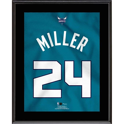 Plaque sublimée en jersey bleu sarcelle #24 des Charlotte Hornets de Brandon Miller 10,5" x 13"