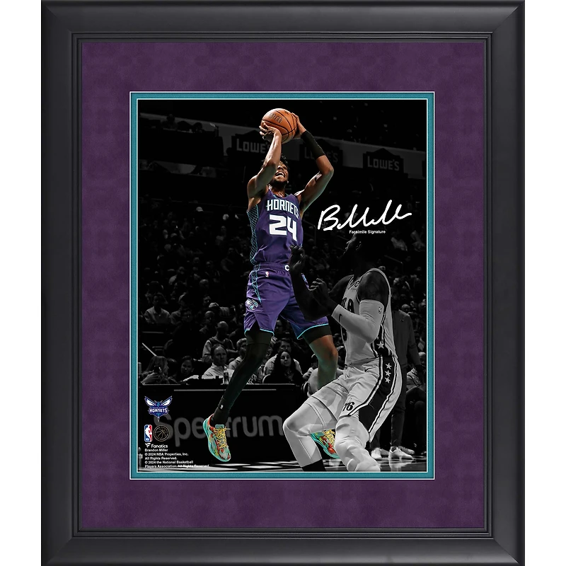 Brandon Miller Charlotte Hornets Facsimile Signature Framed 11" x 14" Spotlight Photograph