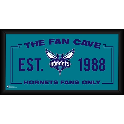 Charlotte Hornets Framed 10" x 20" Fan Cave Collage