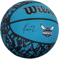 Kon Knueppel Charlotte Hornets Autographed Wilson Black/Blue Graffiti Team Logo Basketball