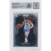 Carte de recrue 10 authentifiée signée par les fans de Beckett, Panini Prizm #278 2020-21 des Charlotte Hornets de LaMelo Ball