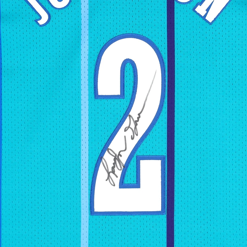 Larry Johnson Charlotte Hornets Autographed Mitchell & Ness 1992-93 Teal Authentic Jersey with "Grandmama" Inscription