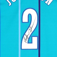 Larry Johnson Charlotte Hornets Autographed Mitchell & Ness 1992-93 Teal Authentic Jersey with "Grandmama" Inscription
