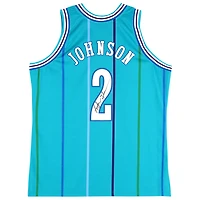 Larry Johnson Charlotte Hornets Autographed Mitchell & Ness 1992-93 Teal Authentic Jersey with "Grandmama" Inscription