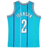 Larry Johnson Charlotte Hornets Autographed Mitchell & Ness 1992-93 Teal Swingman Jersey