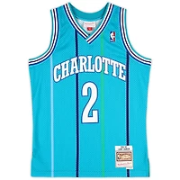 Larry Johnson Charlotte Hornets Autographed Mitchell & Ness 1992-93 Teal Swingman Jersey