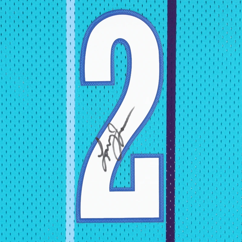 Larry Johnson Charlotte Hornets Autographed Mitchell & Ness 1992-93 Teal Swingman Jersey