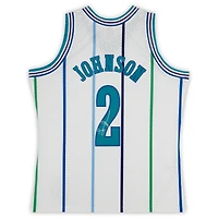 Larry Johnson Charlotte Hornets Autographed Mitchell & Ness 1992-93 White Swingman Jersey