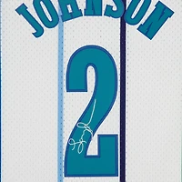 Larry Johnson Charlotte Hornets Autographed Mitchell & Ness 1992-93 White Swingman Jersey
