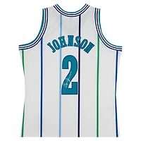 Larry Johnson Charlotte Hornets Autographed Mitchell & Ness 1992-93 White Swingman Jersey