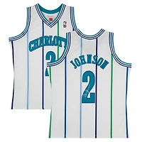 Larry Johnson Charlotte Hornets Autographed Mitchell & Ness 1992-93 White Swingman Jersey