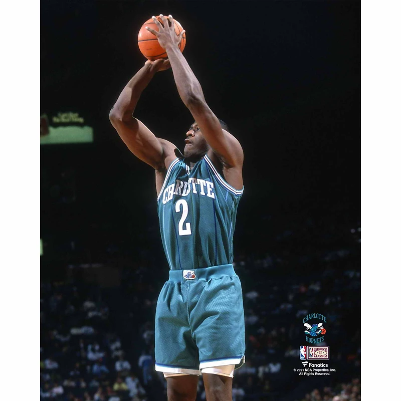 Larry Johnson Charlotte Hornets Unsigned Jump Shot Photograph