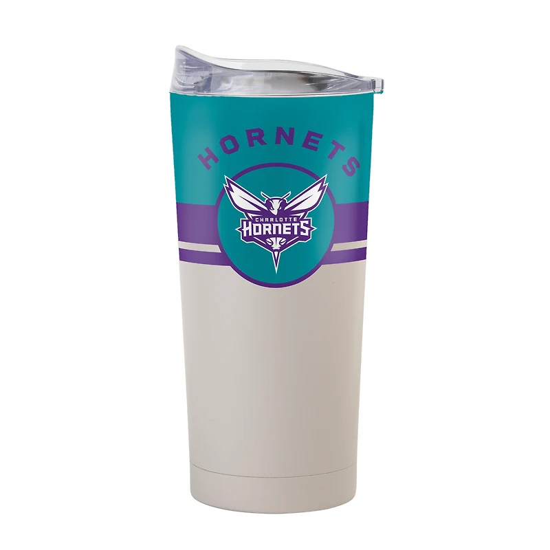 Gobelet isotherme Logo Brands Charlotte Hornets Horizon de 59 cl (20 oz) avec revêtement en poudre