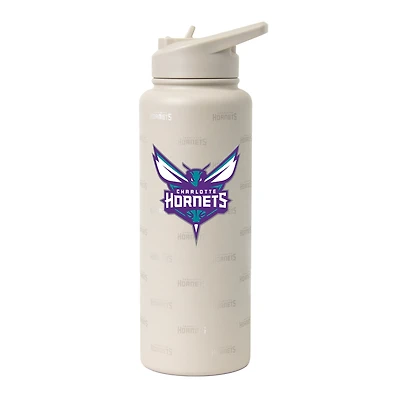 Bouteille de 1 litre (34 oz) Logo Brands Charlotte Hornets Sand Ghost Quencher