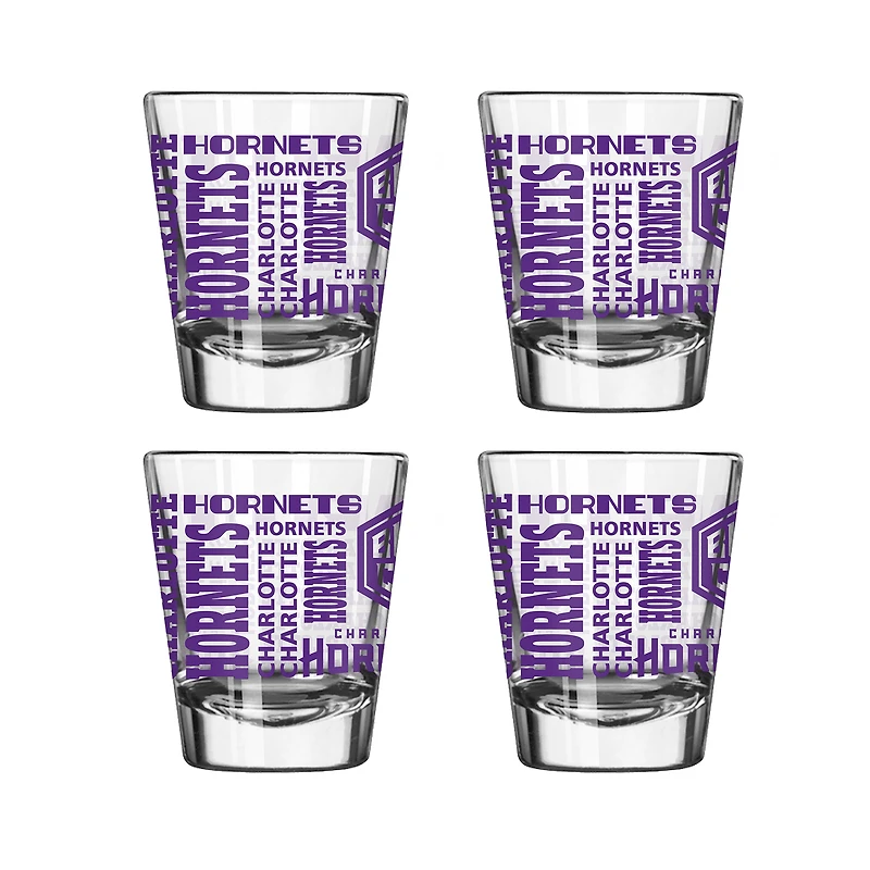 Logo Brands Charlotte Hornets 4-Pack 2oz. Shot Glass Set