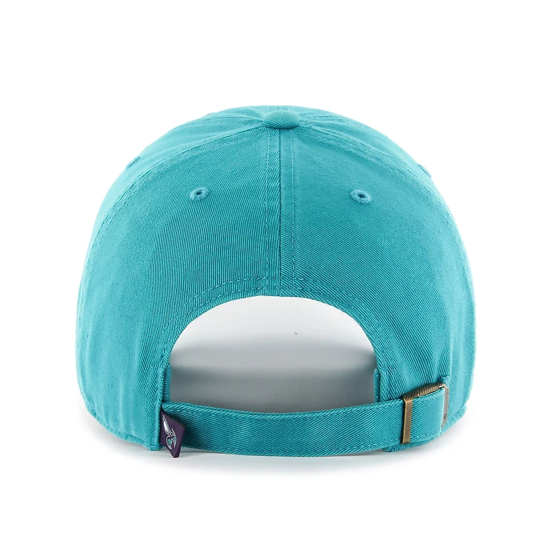 Men's '47 Teal Charlotte Hornets Team Logo Clean Up Adjustable Hat