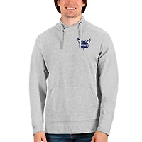 Sweat-shirt à encolure croisée Reward Antigua gris chiné pour homme des Charlotte Hornets