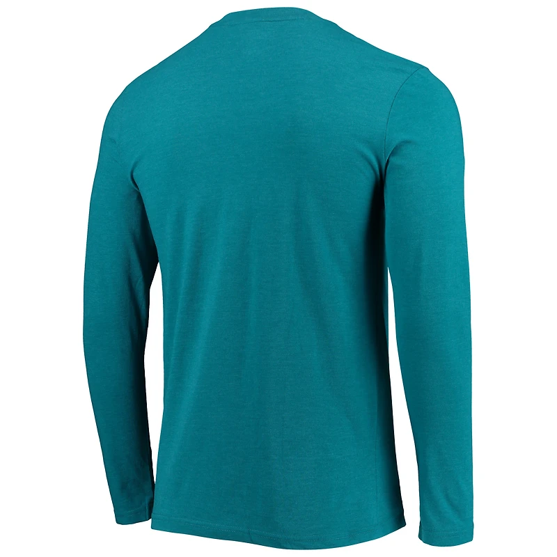 Ensemble de nuit pour homme Concepts Sport noir/bleu sarcelle Charlotte Hornets, haut à manches longues et pantalon