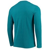 Ensemble de nuit pour homme Concepts Sport noir/bleu sarcelle Charlotte Hornets, haut à manches longues et pantalon