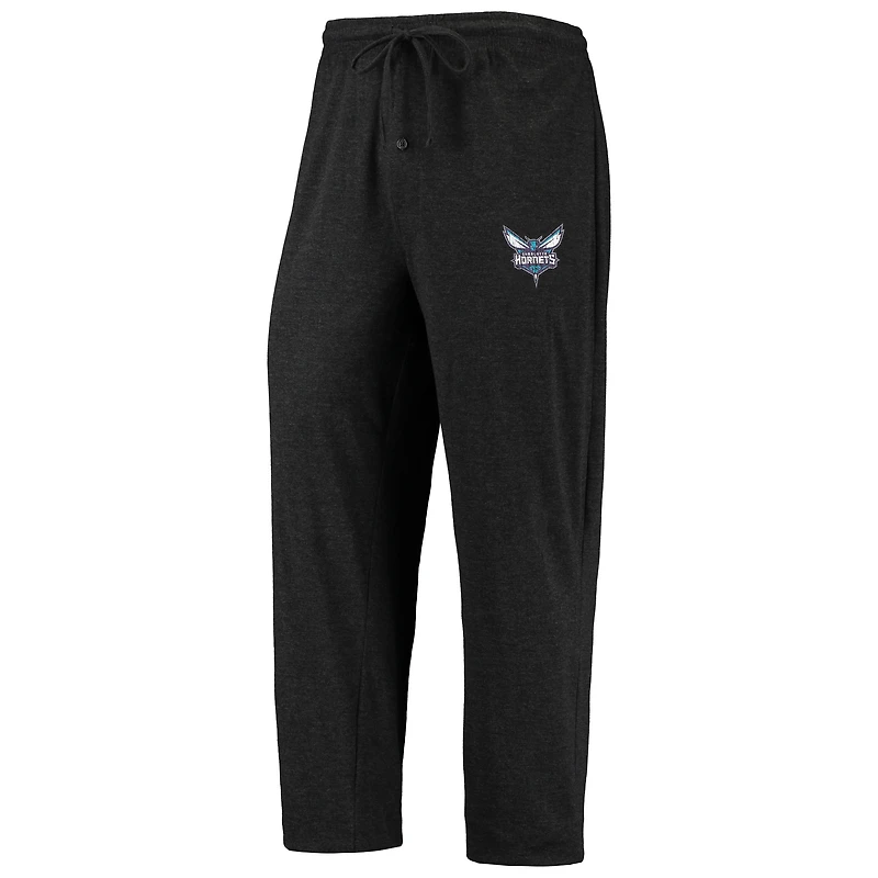 Ensemble de nuit pour homme Concepts Sport noir/bleu sarcelle Charlotte Hornets, haut à manches longues et pantalon