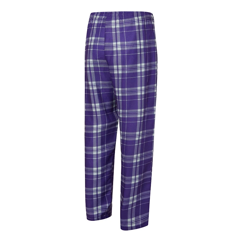 Men's Concepts Sport Purple/Heather Gray Charlotte Hornets Regulate Long Sleeve T-Shirt & Plaid Pant Set