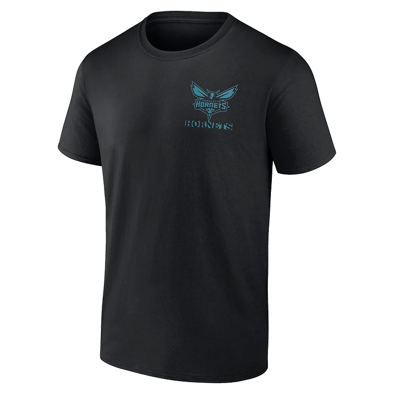 T-shirt noir Charlotte Hornets Basketball Street Collective pour hommes