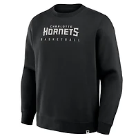 Men's Fanatics Black Charlotte Hornets Crossover Collection Defensive Rotation Drill Premium Pullover Sweatshirt