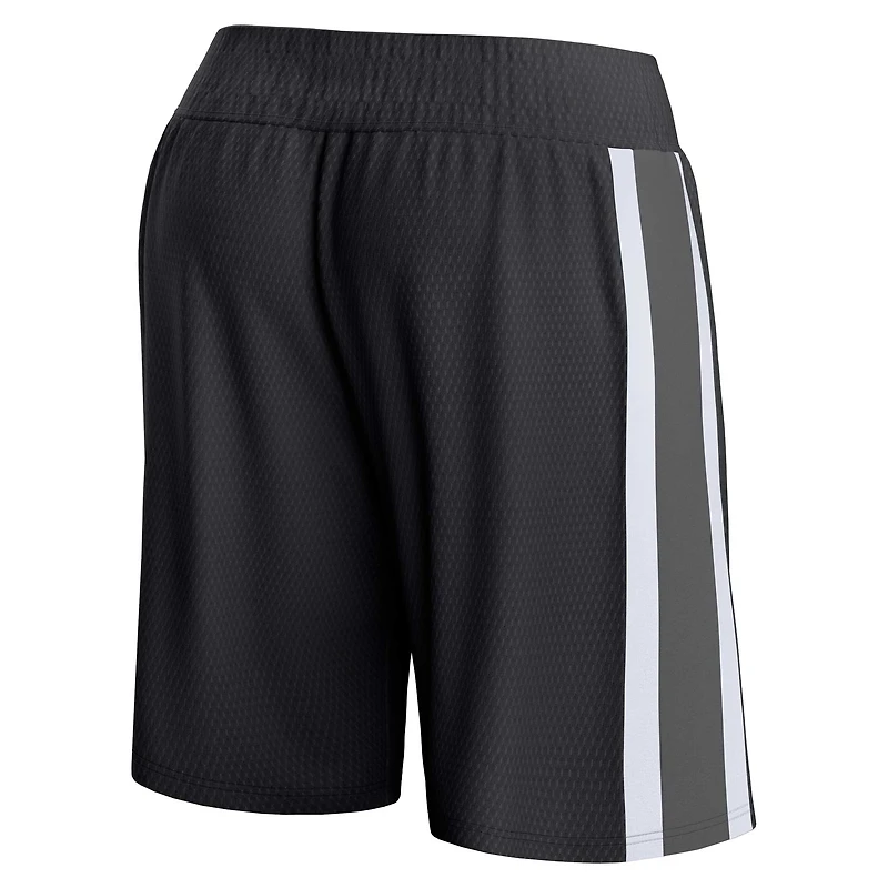 Short en maille emblématique d'arbitre Charlotte Hornets Fanatics noir pour hommes