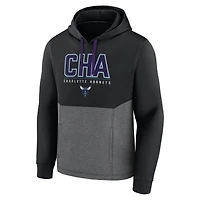 Fanatics pour hommes - Sweat à capuche noir Tri-Blend Successful Charlotte Hornets