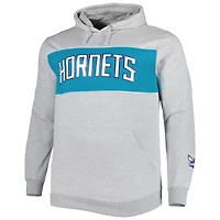 Men's Fanatics Heather Gray Charlotte Hornets Big & Tall Wordmark Pullover Hoodie