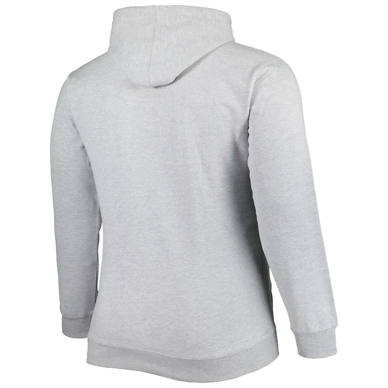 Men's Fanatics Heather Gray Charlotte Hornets Big & Tall Wordmark Pullover Hoodie