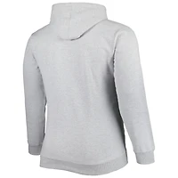 Men's Fanatics Heather Gray Charlotte Hornets Big & Tall Wordmark Pullover Hoodie