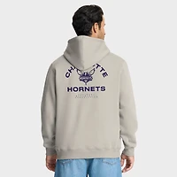 Men's Fanatics Off White Charlotte Hornets Crossover Collection Blocked Shot Premium Pullover Hoodie