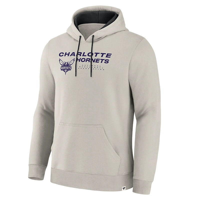 Sweat à capuche premium blanc cassé Charlotte Hornets Crossover Collection Blocked Shot pour homme Fanatics
