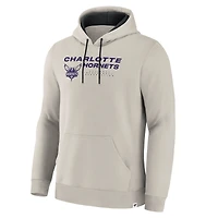 Men's Fanatics Off White Charlotte Hornets Crossover Collection Blocked Shot Premium Pullover Hoodie