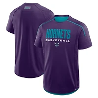 T-shirt d'entraînement de passe entrante violet Fanatics pour hommes Charlotte Hornets