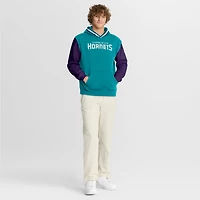 Sweat à capuche Fanatics pour homme, bleu sarcelle/violet, Charlotte Hornets, horloge de tir en demi-terrain, Fastbreak
