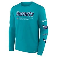 Men's Fanatics Teal Charlotte Hornets Baseline Long Sleeve T-Shirt