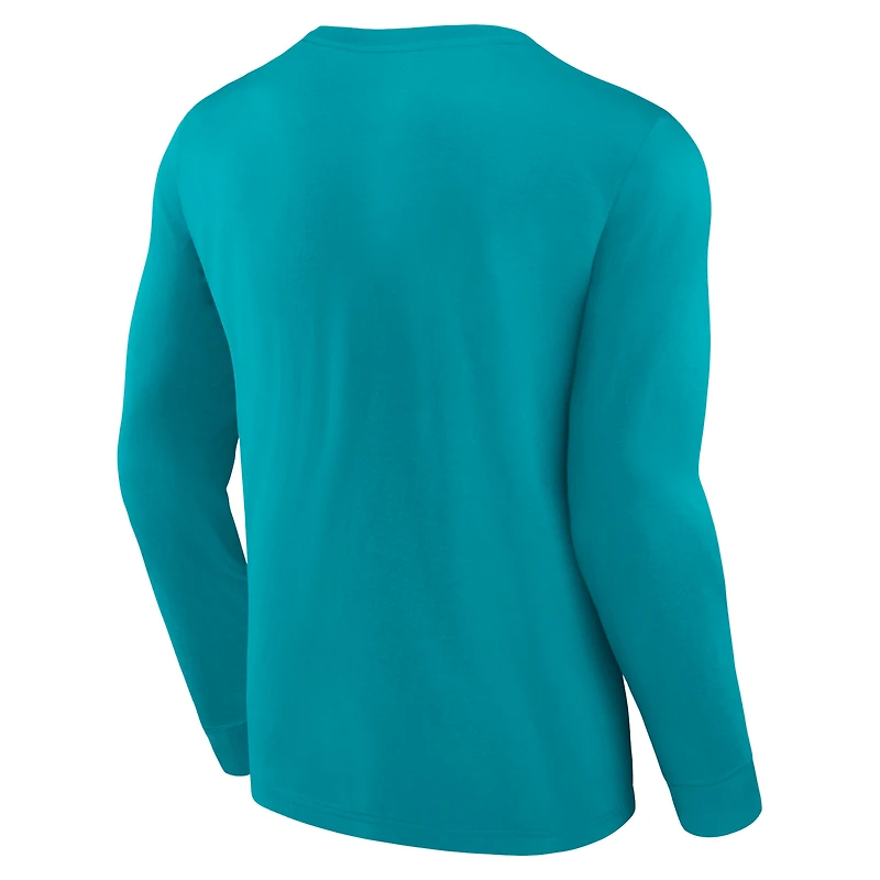 Men's Fanatics Teal Charlotte Hornets Baseline Long Sleeve T-Shirt