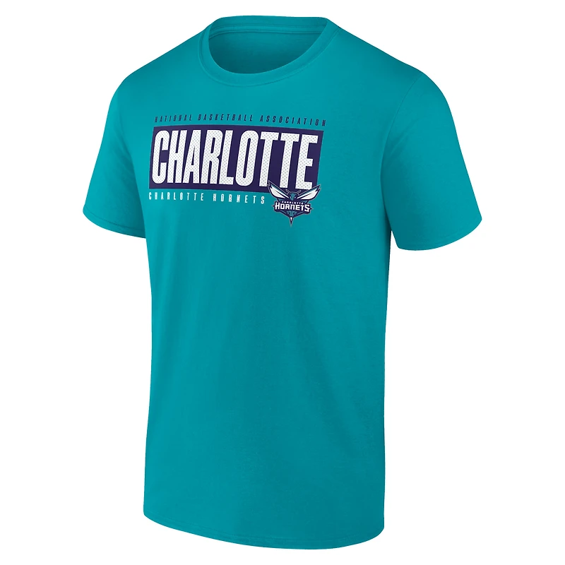 T-shirt Box Out Fanatics pour hommes, bleu sarcelle, Charlotte Hornets