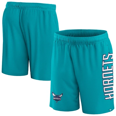 Men's Fanatics Teal Charlotte Hornets Post Up Mesh Shorts