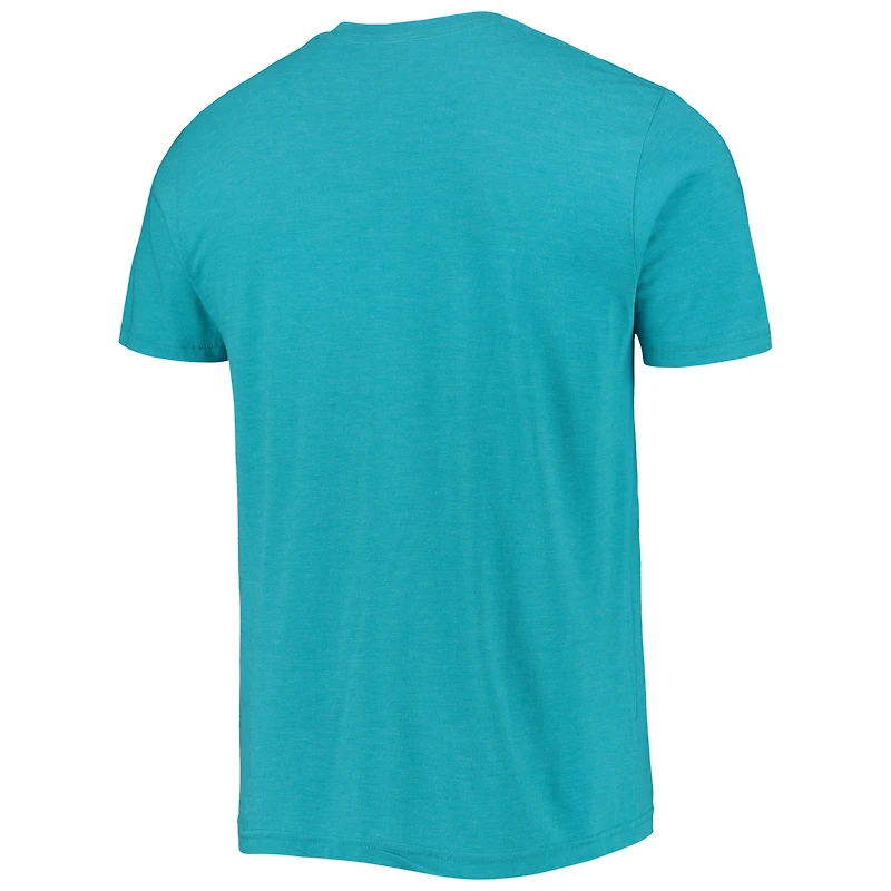 Hommage LaMelo Ball T-shirt trois mélanges Caricature Charlotte Hornets bleu sarcelle chiné pour homme