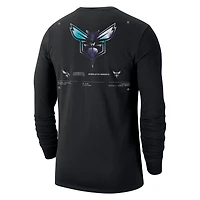 Men's Jordan Brand Black Charlotte Hornets Essential Air Traffic Control Long Sleeve T-Shirt