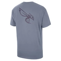 T-shirt Jordan Brand bleu pour homme Charlotte Hornets Statement Edition Jumpman Flight Heavyweight